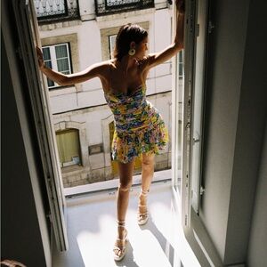 ZARA Printed Dress With Draping